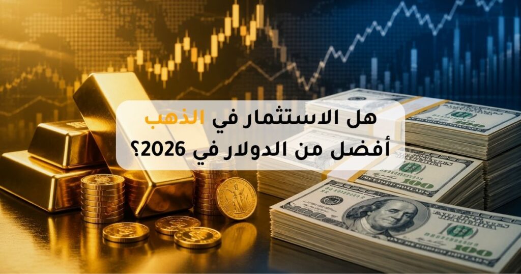 هل الاستثمار في الذهب أفضل من الدولار؟ مقارنة شاملة بين الذهب والدولار لحماية الأموال من التضخم والاستثمار الآمن