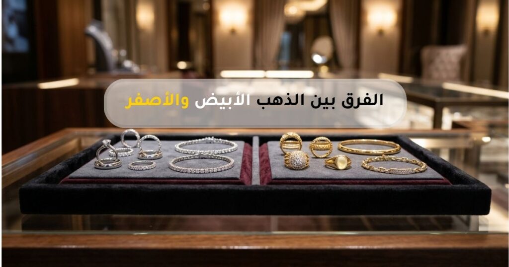 الذهب الأبيض والذهب الأصفر في محلات الصاغة